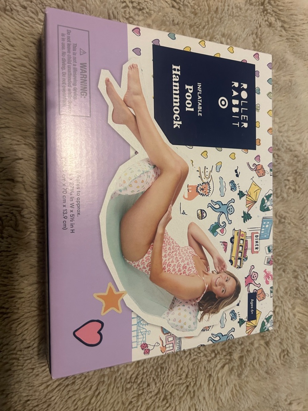 Roller Rabbit for Target Pastel Mint & Lavender Inflatable Pool Hammock